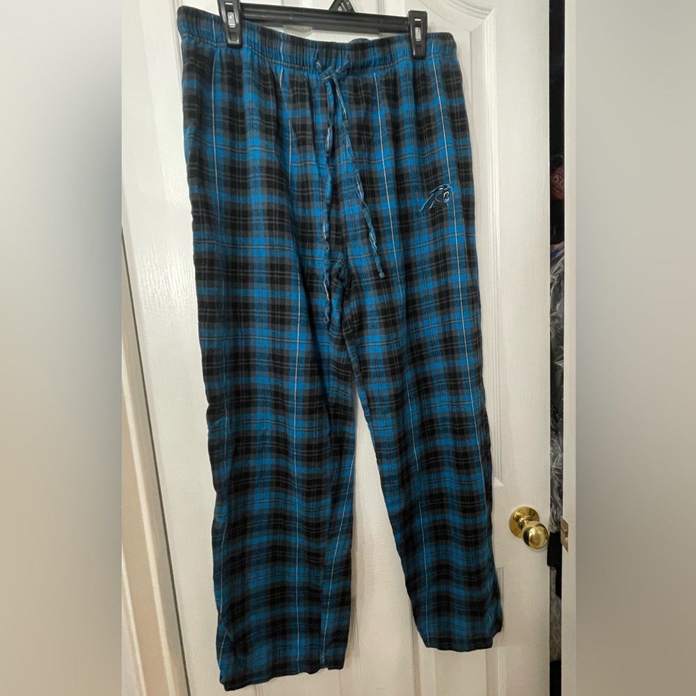 NFL Team Apparel Blue and Black Plaid Flannel Pajama